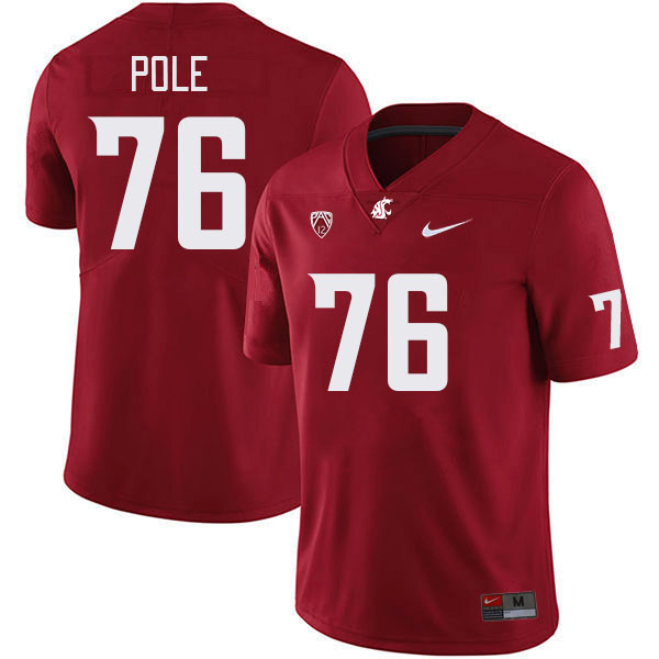 Men #76 Esa Pole Washington State Cougars College Football Jerseys Stitched Sale-Crimson